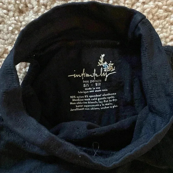 Free People Clear Mind Pointelle Mockneck Bodysuit in Black - Picture 8 of 11